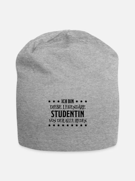 Studentin Spruch Universität Studentin Geschenk - Jersey-Beanie - Grau meliert