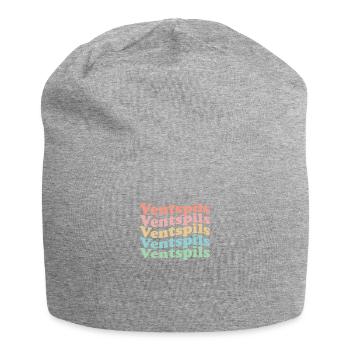 Vintage 70er Hippie Latvia Stadt - Retro Ventspils - Jersey-Beanie - Grau meliert - Vorne