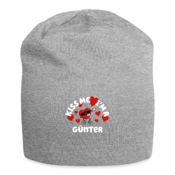 Kiss Me - Saint-Valentin Nom Dabbing Heart Günter - Bonnet en jersey - gris chiné - Devant