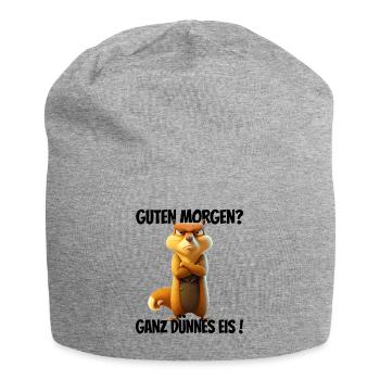 Guten Morgen? Ganz dünnes Eis! Lustiges Hörnchen - Jersey-Beanie - Grau meliert - Vorne