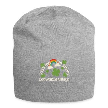 Kiss Me - St. Patrick's Day Tabwakea Village - Jersey Beanie - heather grey - Front