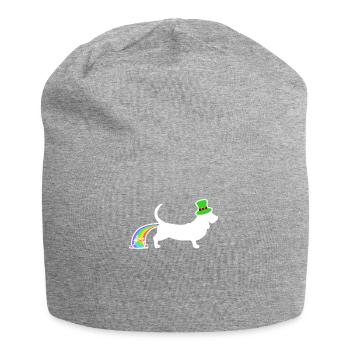 St. Patricks-Hund - Basset Hound - Jersey-Beanie - Grau meliert - Vorne