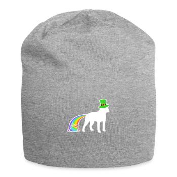 St. Patrick's Dog - Boston Terrier - Jersey Beanie - heather grey - Front