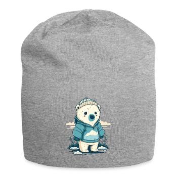 Einsamer kleiner Eisbär - Jersey-Beanie - Grau meliert - Vorne