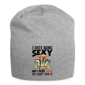 Schach Figuren Schachbrett Schachspieler Schach - Jersey-Beanie - Grau meliert - Vorne