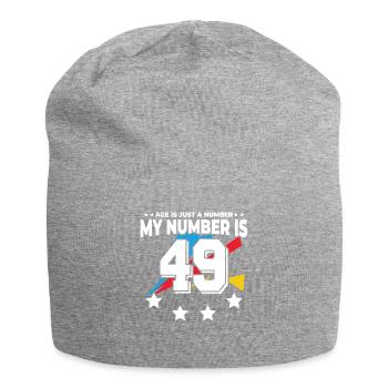 Age is just a number – 49th birthday - Jersey Beanie - heather grey - Front