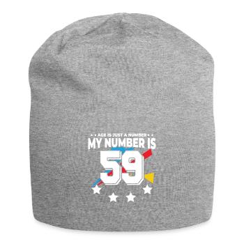 Alter Ist Nur Eine Zahl – 59. Geburtstag - Jersey-Beanie - Grau meliert - Vorne
