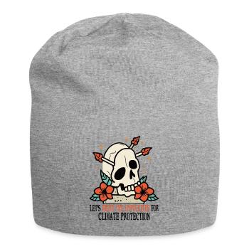 Crâne et roses pour la protection de l’environnement Protection du climat - Bonnet en jersey - gris chiné - Devant