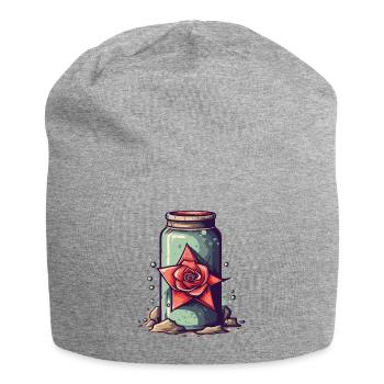 Flasche mit Zaubertrank und Rose - Jersey-Beanie - Grau meliert - Vorne