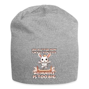 Kaninhop Wonder: Erlebe die Magie des Kaninhop - Jersey-Beanie - Grau meliert - Vorne