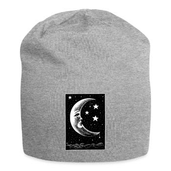 Moon and stars - Jersey Beanie - heather grey - Front