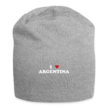 Herz Land Staat - Ich Liebe Argentina - Jersey-Beanie - Grau meliert - Vorne
