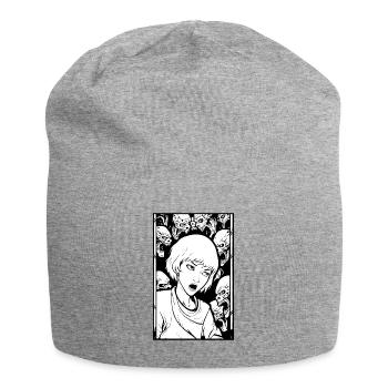 Femme de dessin animé et démons effrayants - Bonnet en jersey - gris chiné - Devant