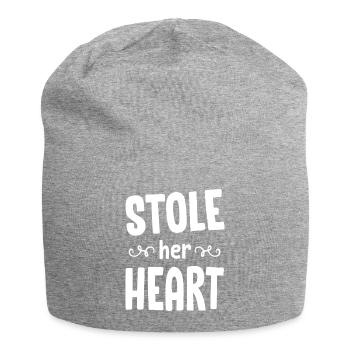 Stole Your Heart His Fries - Couple - Jersey Beanie - heather grey - Front