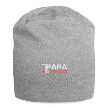 father of 2 sons father son partnerlook dad - Jersey Beanie - heather grey - Front