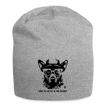 Rorschach-Analyse und ein lustiger Hütehund - Jersey-Beanie - Grau meliert - Vorne