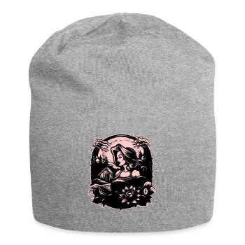 Rose Mère Nature Dame - Bonnet en jersey - gris chiné - Devant