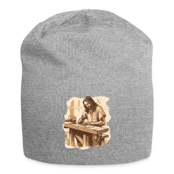 Jesus Josef: Der urprüngliche Zimmermann - Jersey-Beanie - Grau meliert - Vorne