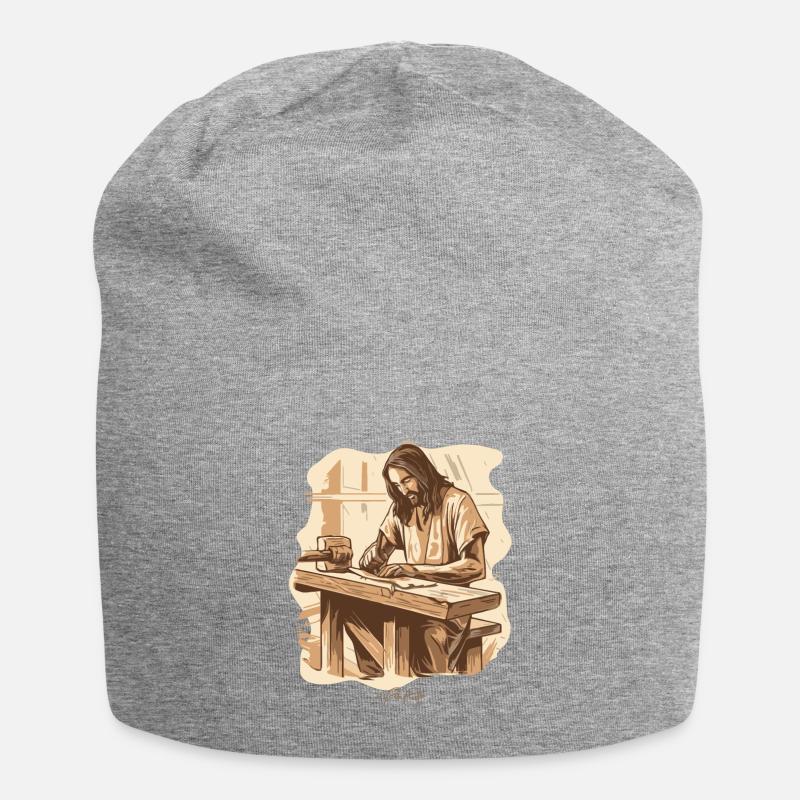 Jesus Josef: Der urprüngliche Zimmermann - Jersey-Beanie - Grau meliert