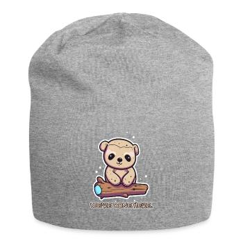 Cute Tough Bear - We're Done Here - Jersey Beanie - heather grey - Front