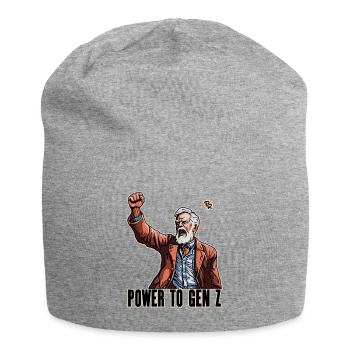 Fist in the air, Boomer Protest: Power for Gen Z - Jersey Beanie - heather grey - Front