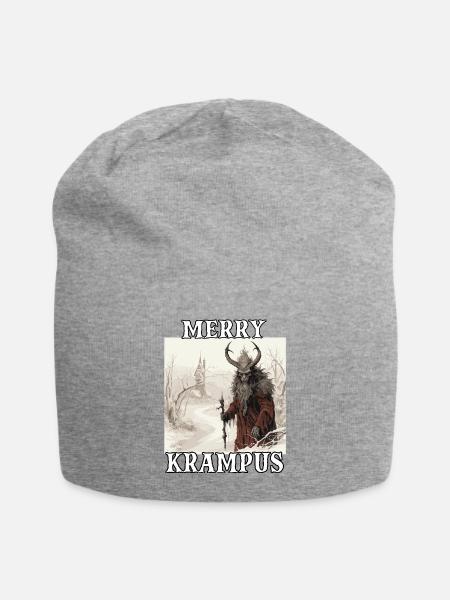 Merry Krampus | Kramperl | Krampus Kostüm - Jersey-Beanie - Grau meliert
