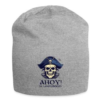 Ahoy, vous les terriens, le pirate au crâne - Bonnet en jersey - gris chiné - Devant