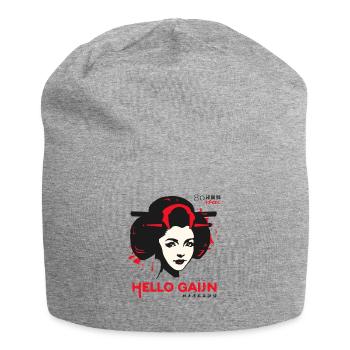 Japanese Geisha Says "Hello Gaijin" - Jersey Beanie - heather grey - Front