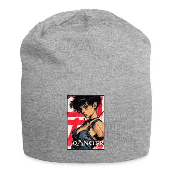 The Anime Danger Girl - Jersey Beanie - heather grey - Front