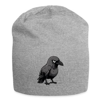 Ein gemeiner Cartoon Rabe - Jersey-Beanie - Grau meliert - Vorne