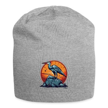 The pride of the crane bird - Jersey Beanie - heather grey - Front