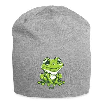 Big and friendly frog - Jersey Beanie - heather grey - Front