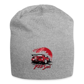 Rote Sonnen Cartoon JDM Street Racer Auto - Jersey-Beanie - Grau meliert - Vorne