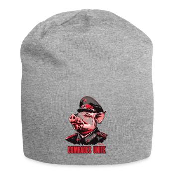 Parody Communism Pig: Comrades Association - Jersey Beanie - heather grey - Front