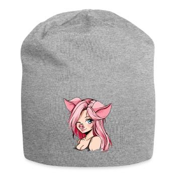 Un clin d'oeil, anime girl pigs - Bonnet en jersey - gris chiné - Devant