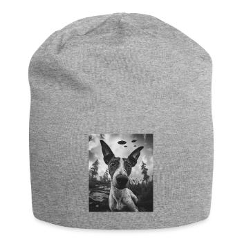 Chien - Alien Selfie Basenji UFO - Bonnet en jersey - gris chiné - Devant