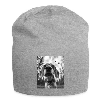 Dog - Alien Selfie Beagle UFO - Jersey Beanie - heather grey - Front