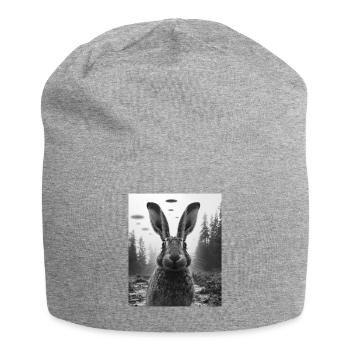 Rabbit - Alien Selfie Belgian Hare UFO - Jersey Beanie - heather grey - Front