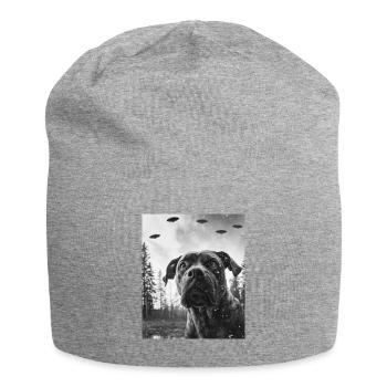 Dog - Alien Selfie Boerboel UFO - Jersey Beanie - heather grey - Front