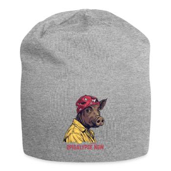 2pigalypse Now : Cochon de rap hip-hop - Bonnet en jersey - gris chiné - Devant