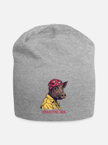 2pigalypse Now: Hip-Hop Rap Schwein - Jersey-Beanie - Grau meliert