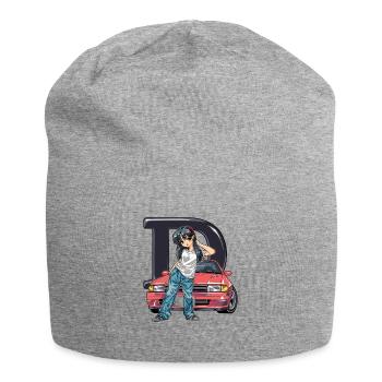 D Anime-Girl Initial JDM Street Racer Auto - Jersey-Beanie - Grau meliert - Vorne