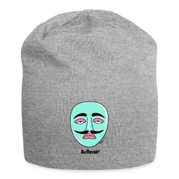 French mask and moustache: Au Revoir - Jersey Beanie - heather grey - Front