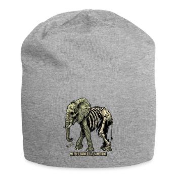 Umherziehender hungriger Skelett-Zombie-Elefant - Jersey-Beanie - Grau meliert - Vorne