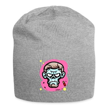 singe de dessin animé inutilement fou et drôle - Bonnet en jersey - gris chiné - Devant
