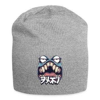 Loudmouth monster with tired eyes - Jersey Beanie - heather grey - Front