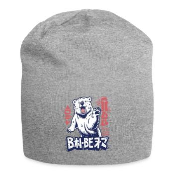 Der bipolarer Polarbär sagt tschüss (bye) - Jersey-Beanie - Grau meliert - Vorne