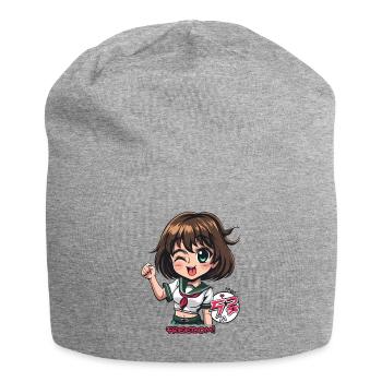 Naughty anime girl raises her fist for freedom - Jersey Beanie - heather grey - Front
