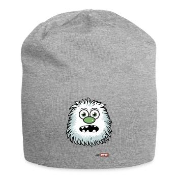 Cartoon Snow Yeti Creature for Kids - Jersey Beanie - heather grey - Front