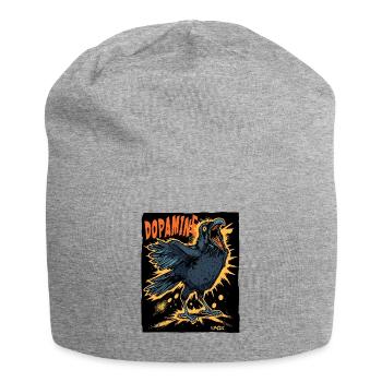 Le corbeau drôle et fou de dopamine - Bonnet en jersey - gris chiné - Devant